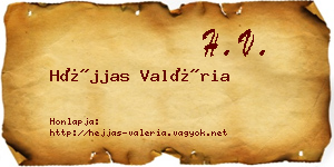 Héjjas Valéria névjegykártya